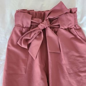 Mauve Dusty Pink Trouser Women's Pants Tie Waist
